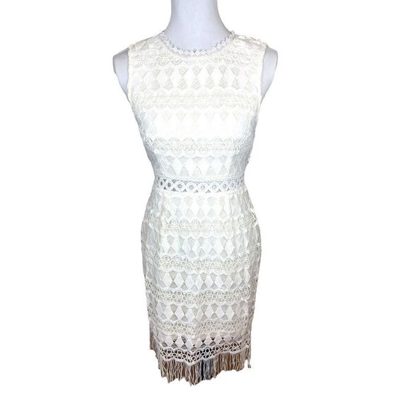 Lulus Kenna White Crochet Lace Sleeveless Bodycon Dress size Small - Picture 1 of 12